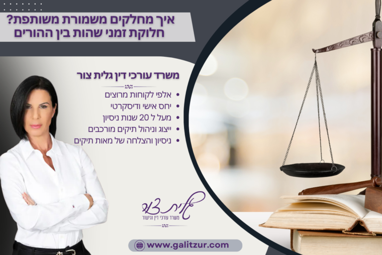 איך מחלקים משמורת משותפת חלוקת זמני שהות בין ההורים